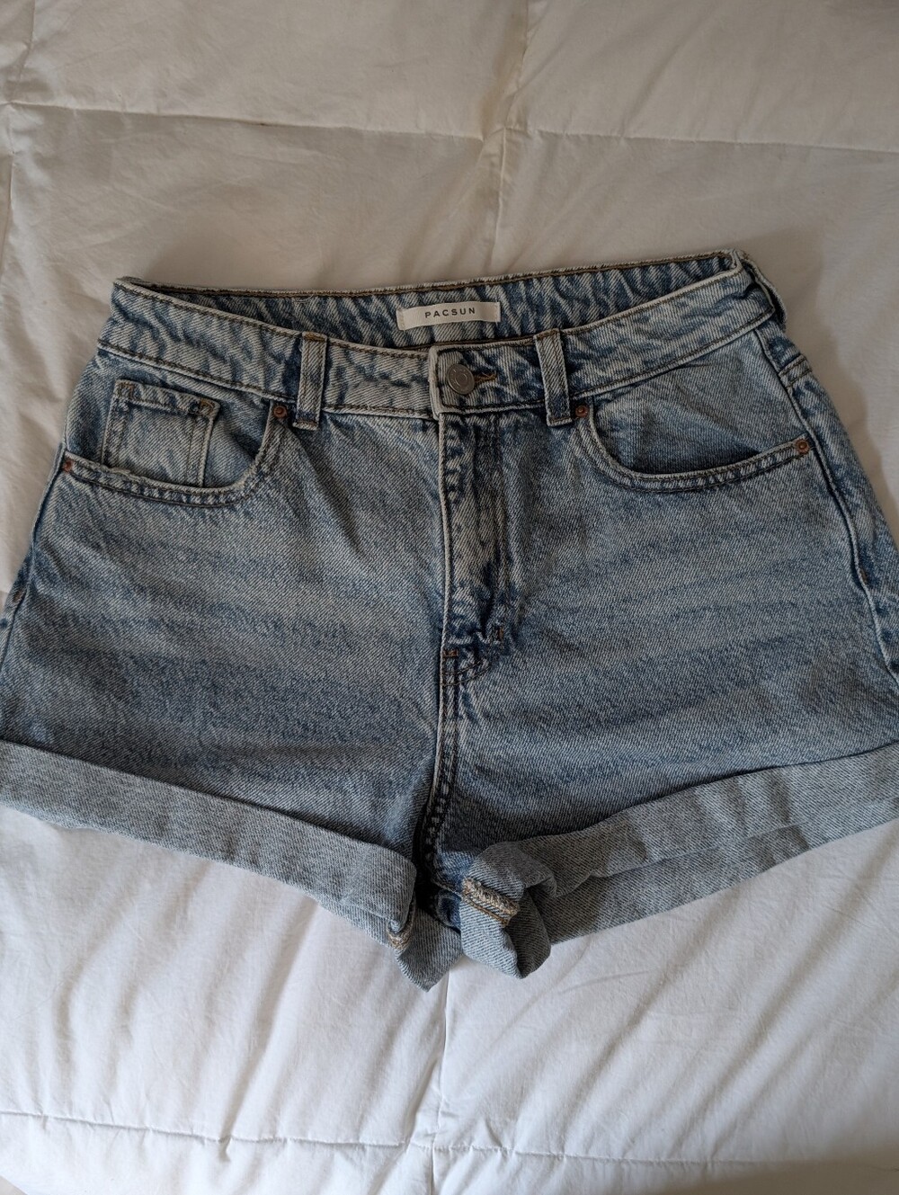 PACSUN Retro Vintage High Waisted Denim Mom Shorts Size 28
